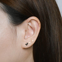 Mei Flower Bud Flatback Earring | Black Gold