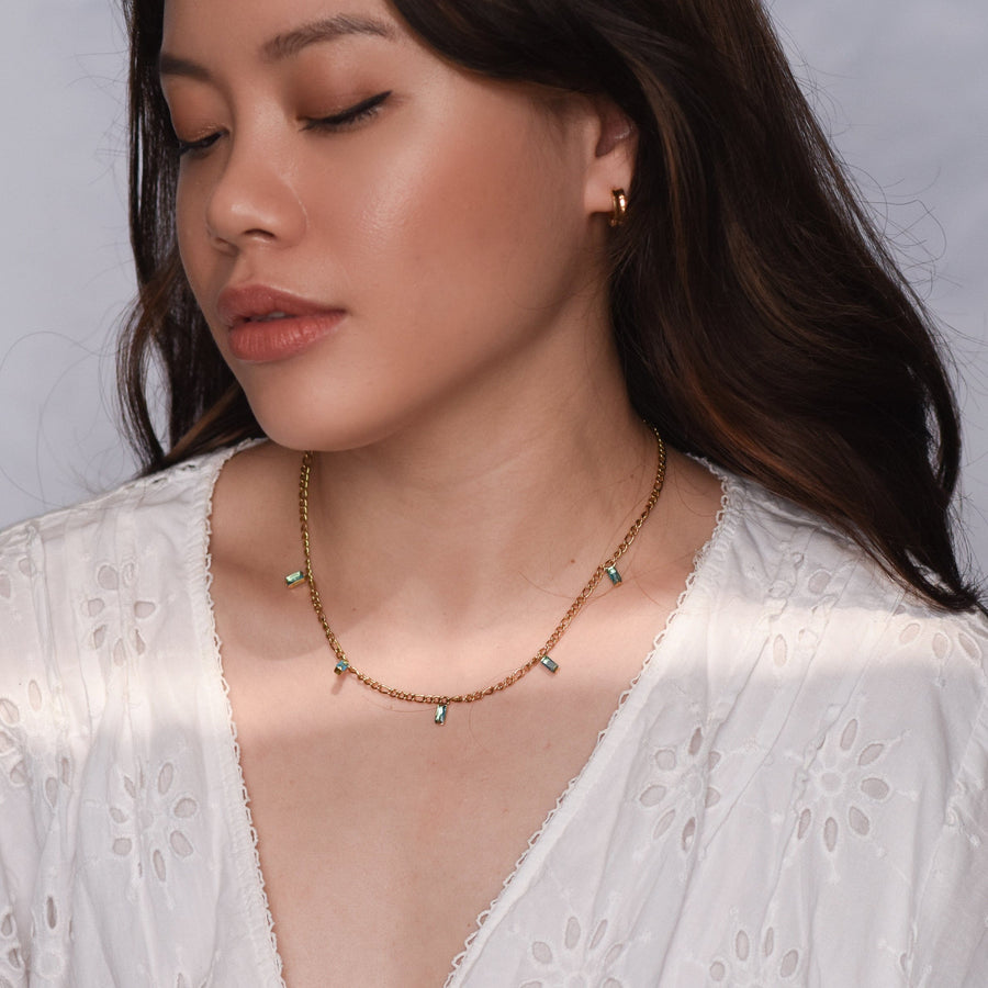 Geraldine Sea Green Necklace