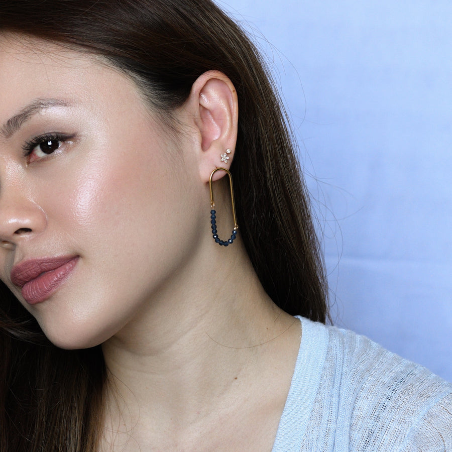 Kayla Stud Hoops | Blue Sapphire