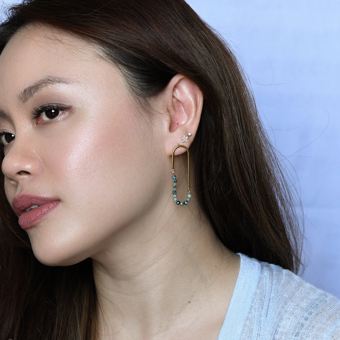 Kayla Stud Hoops | African Turquoise