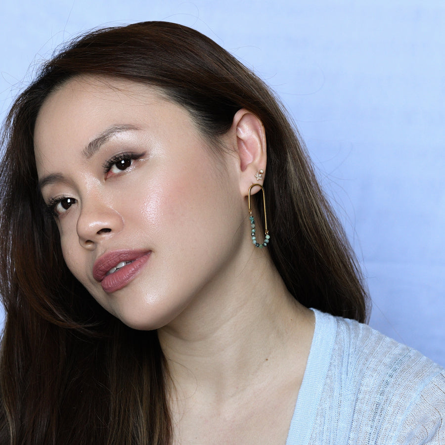 Kayla Stud Hoops | African Turquoise