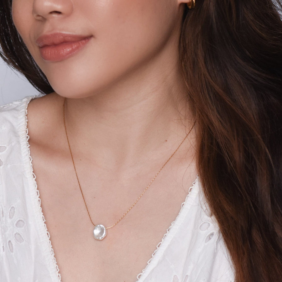 Shyla Faux Pearl Necklace | Gold