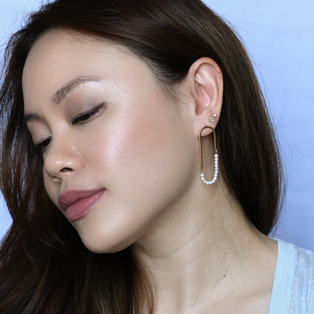 Kayla Stud Hoops | Moonstone