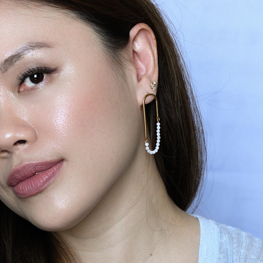 Kayla Stud Hoops | Moonstone