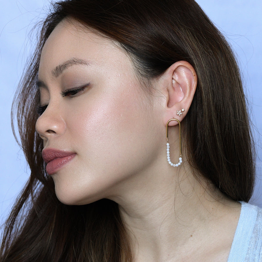 Kayla Stud Hoops | Moonstone