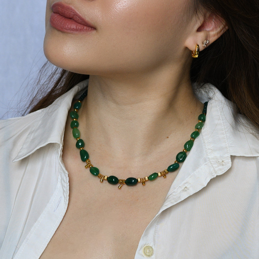 Tahlia Green Agate Necklace