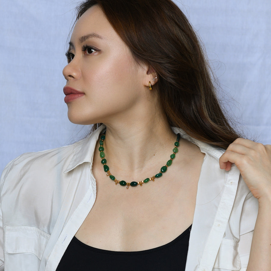 Tahlia Green Agate Necklace