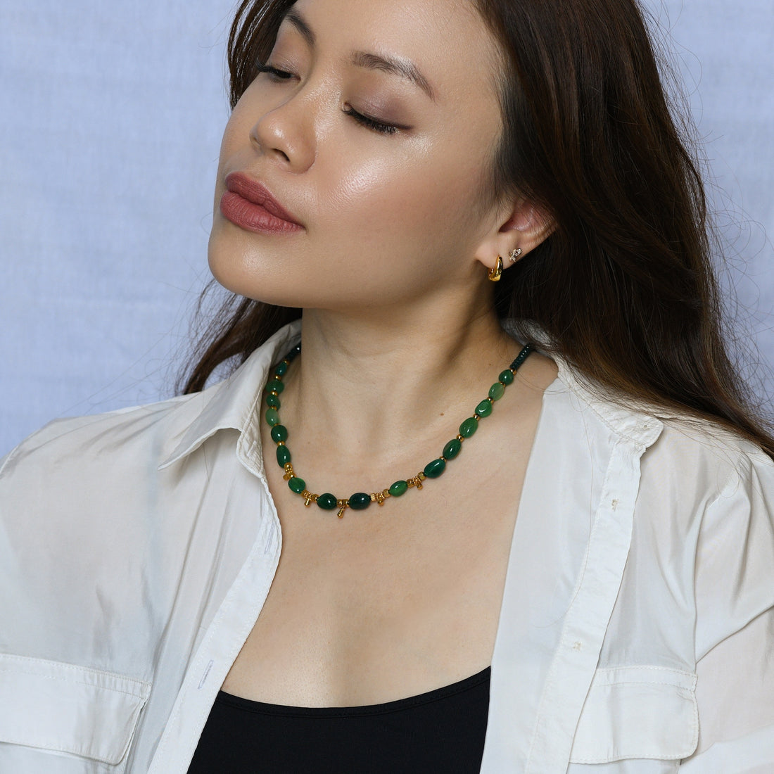 Tahlia Green Agate Necklace