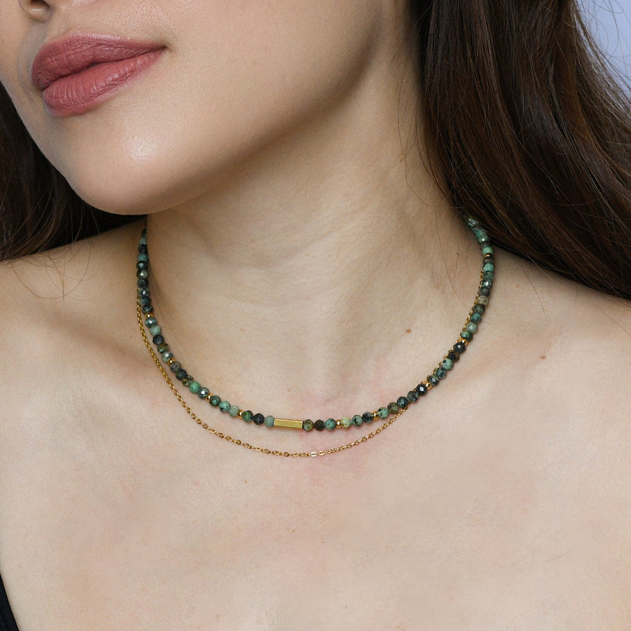 Sasha Layered Necklace | African Turquoise