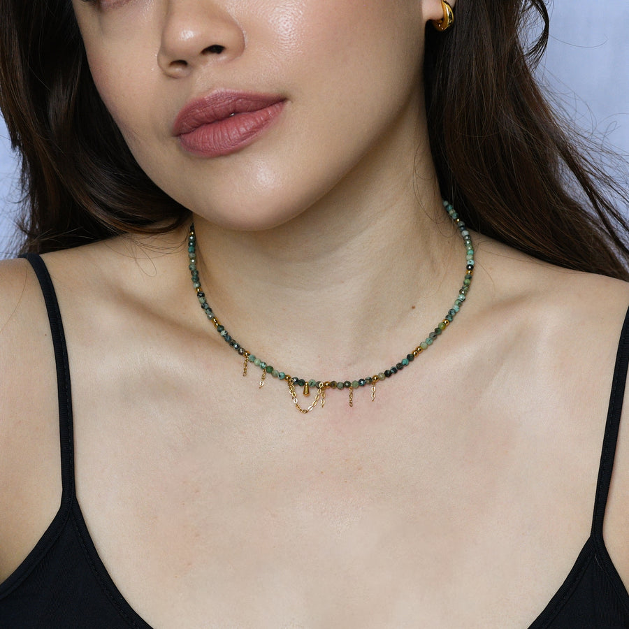 Yara  Veil Necklace |African Turquoise