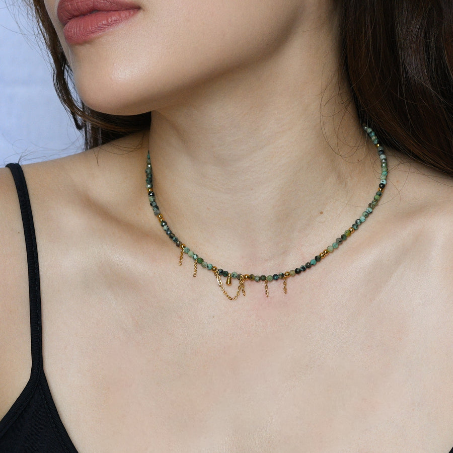 Yara  Veil Necklace |African Turquoise