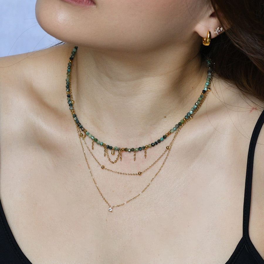 Yara  Veil Necklace |African Turquoise