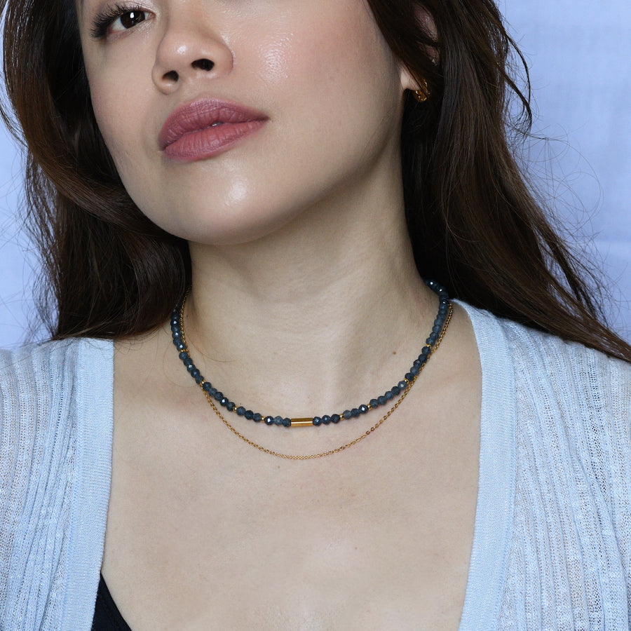 Sasha Layered Necklace | Blue Sapphire