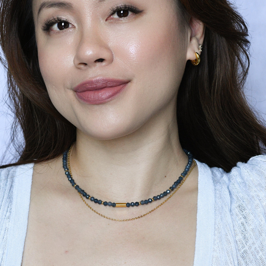 Sasha Layered Necklace | Blue Sapphire