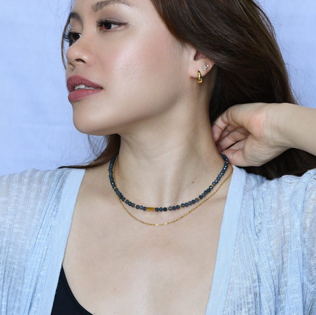 Sasha Layered Necklace | Blue Sapphire