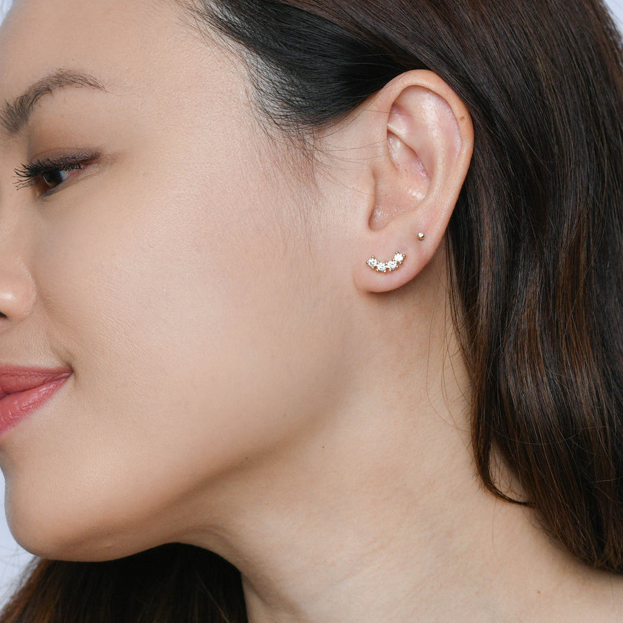Min Curved Studs | Gold