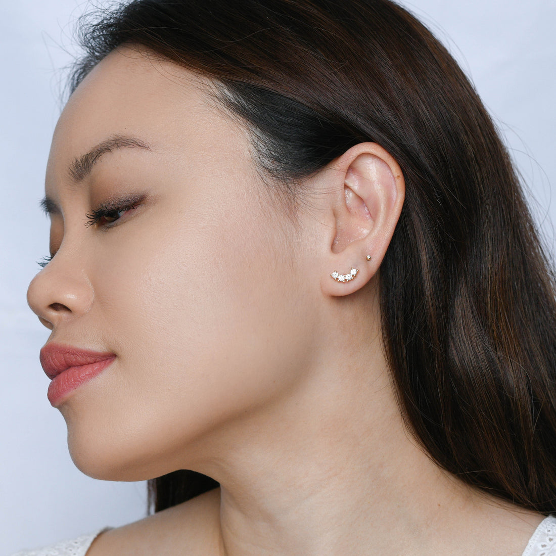 Min Curved Studs | Gold