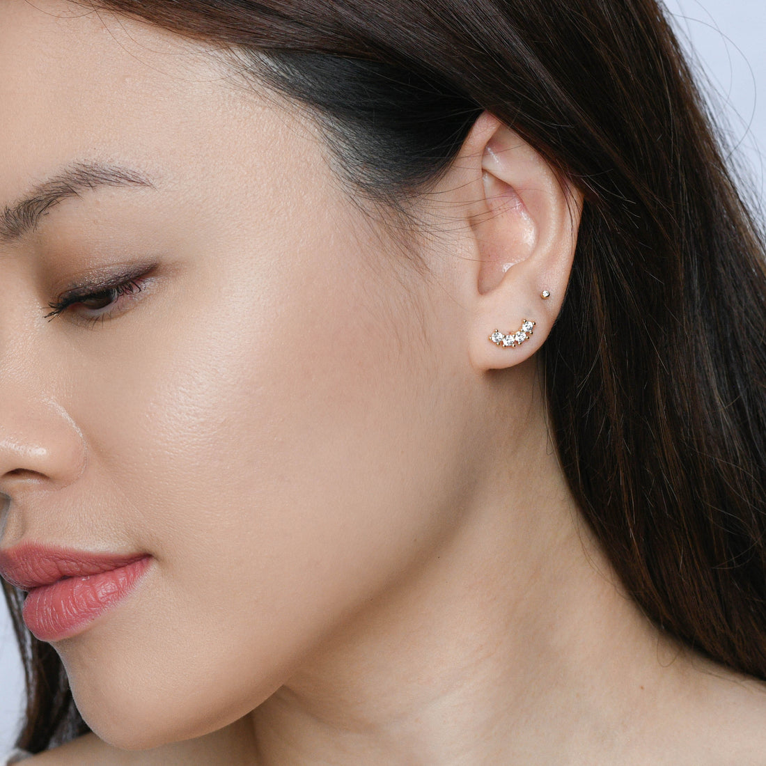 Min Curved Studs | Gold
