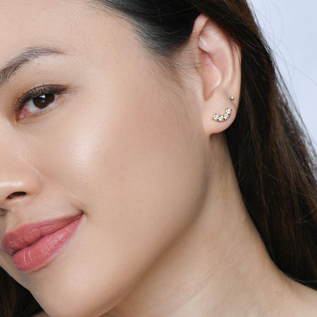 Min Curved Studs | Gold