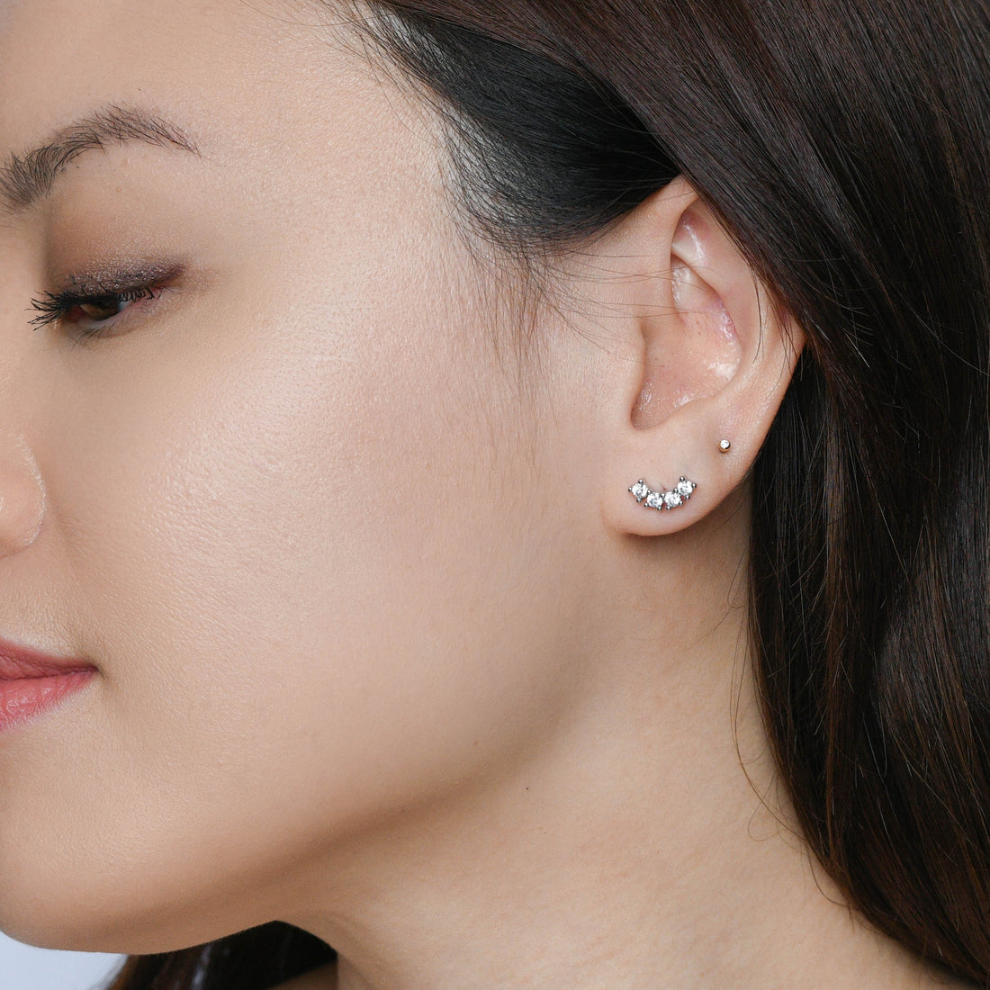 Min Curved Studs | Silver