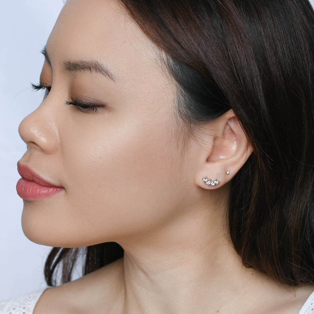 Min Curved Studs | Silver