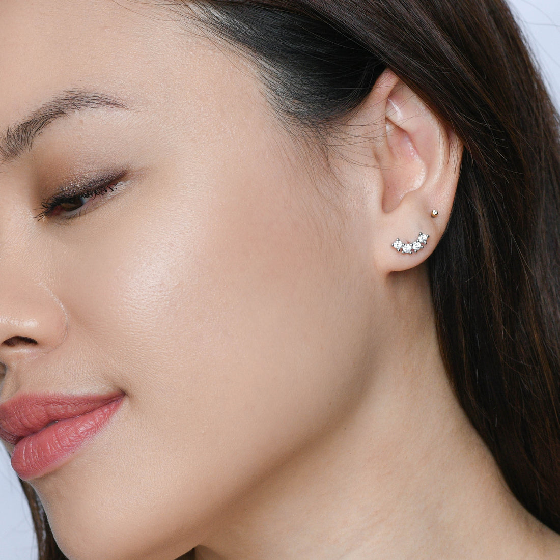 Min Curved Studs | Silver