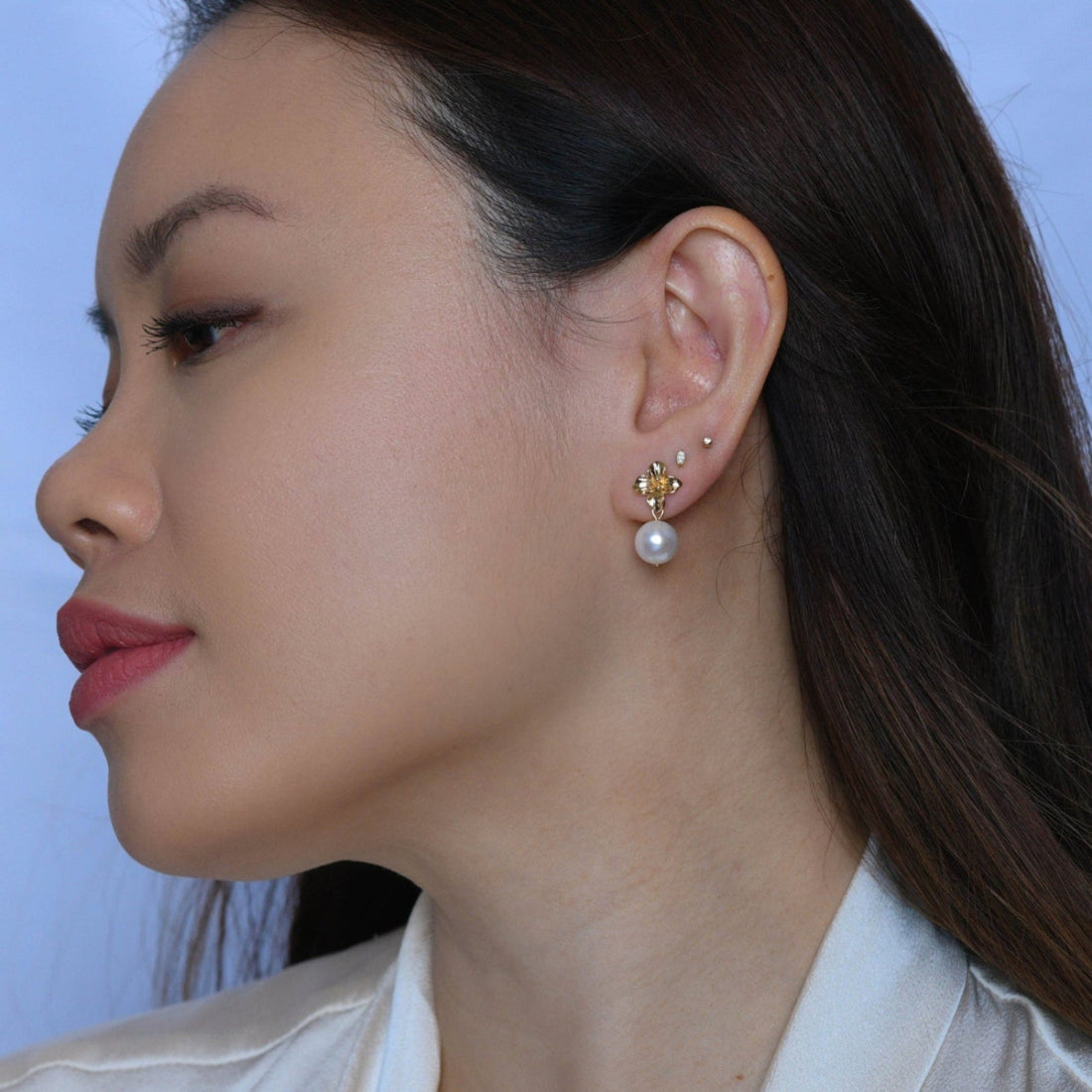 Maria White Pearl Dangles