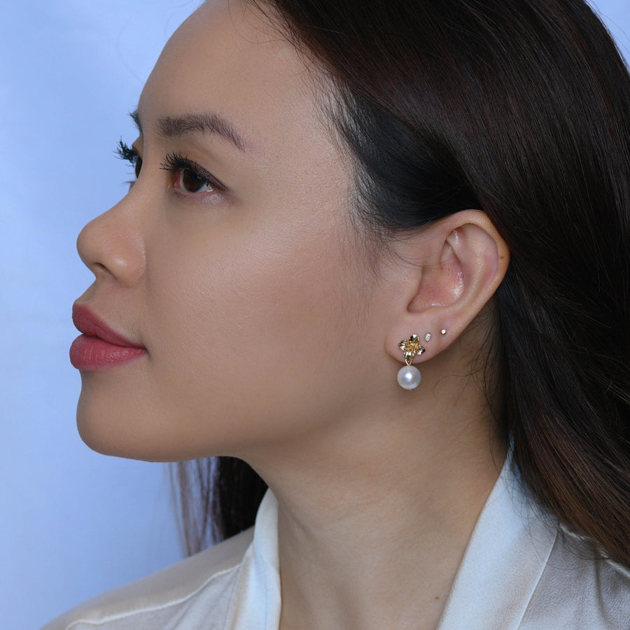 Maria White Pearl Dangles
