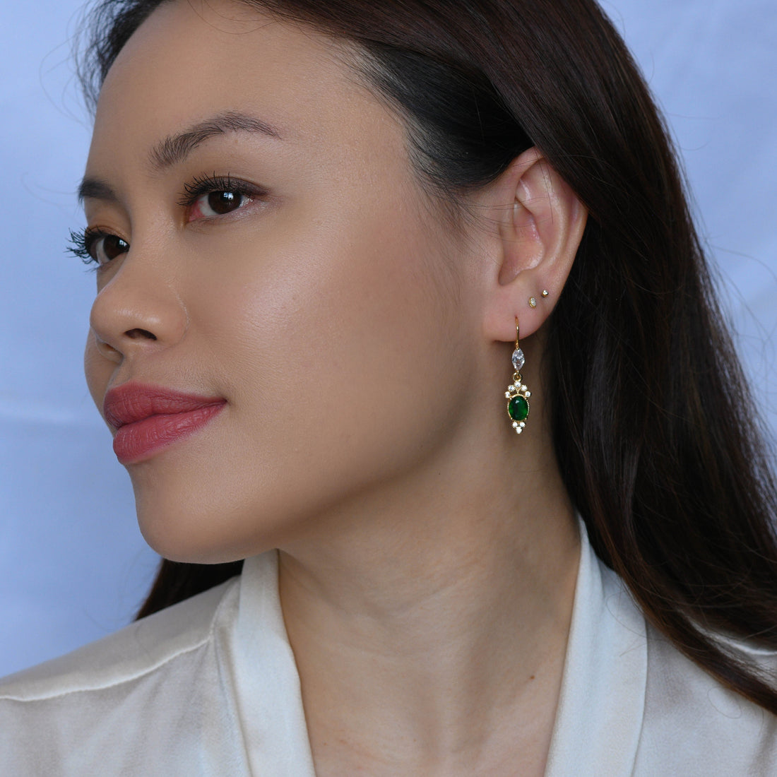 Ru-Lin | Emerald Dangles