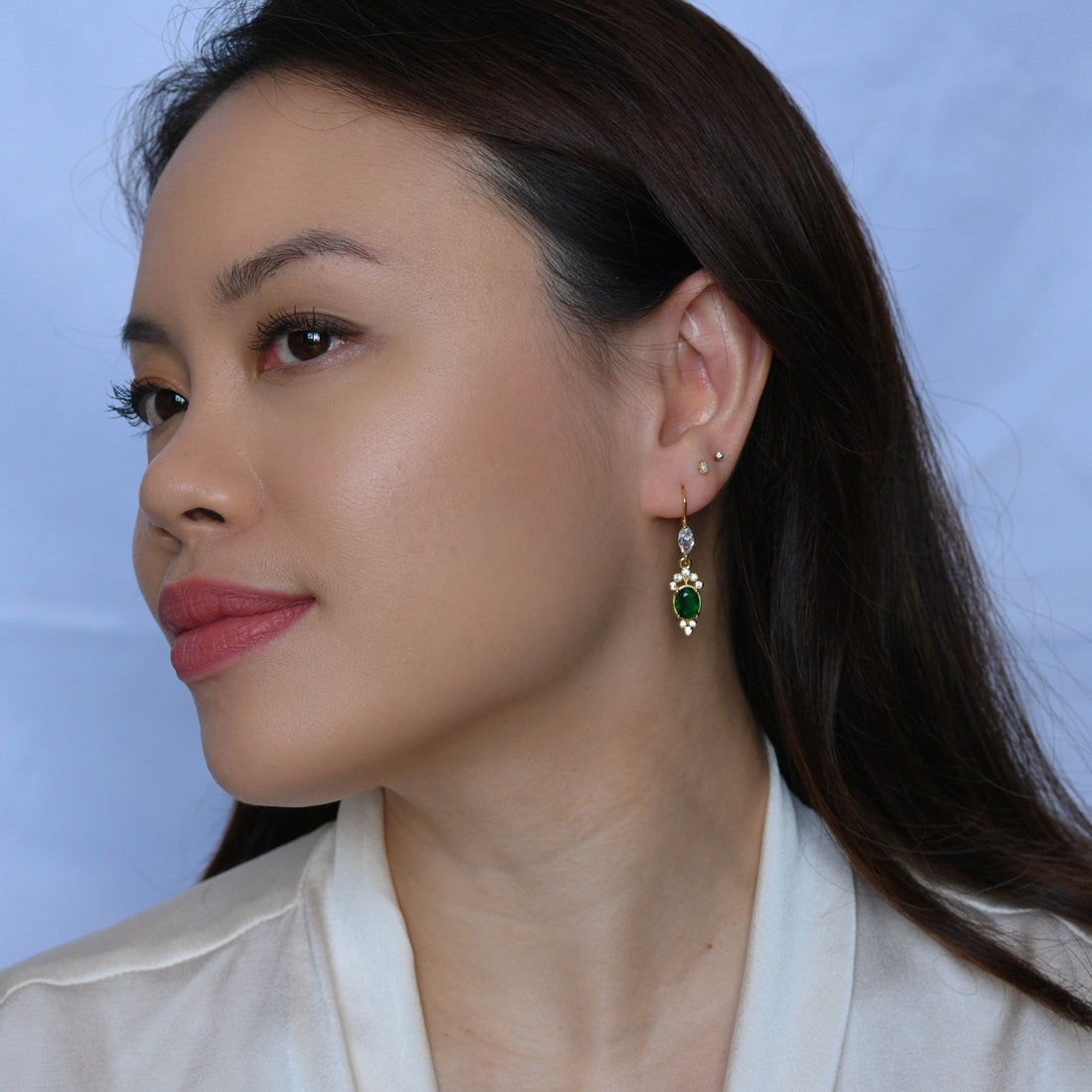 Ru-Lin | Emerald Dangles