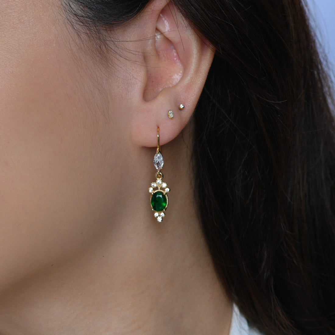 Ru-Lin | Emerald Dangles