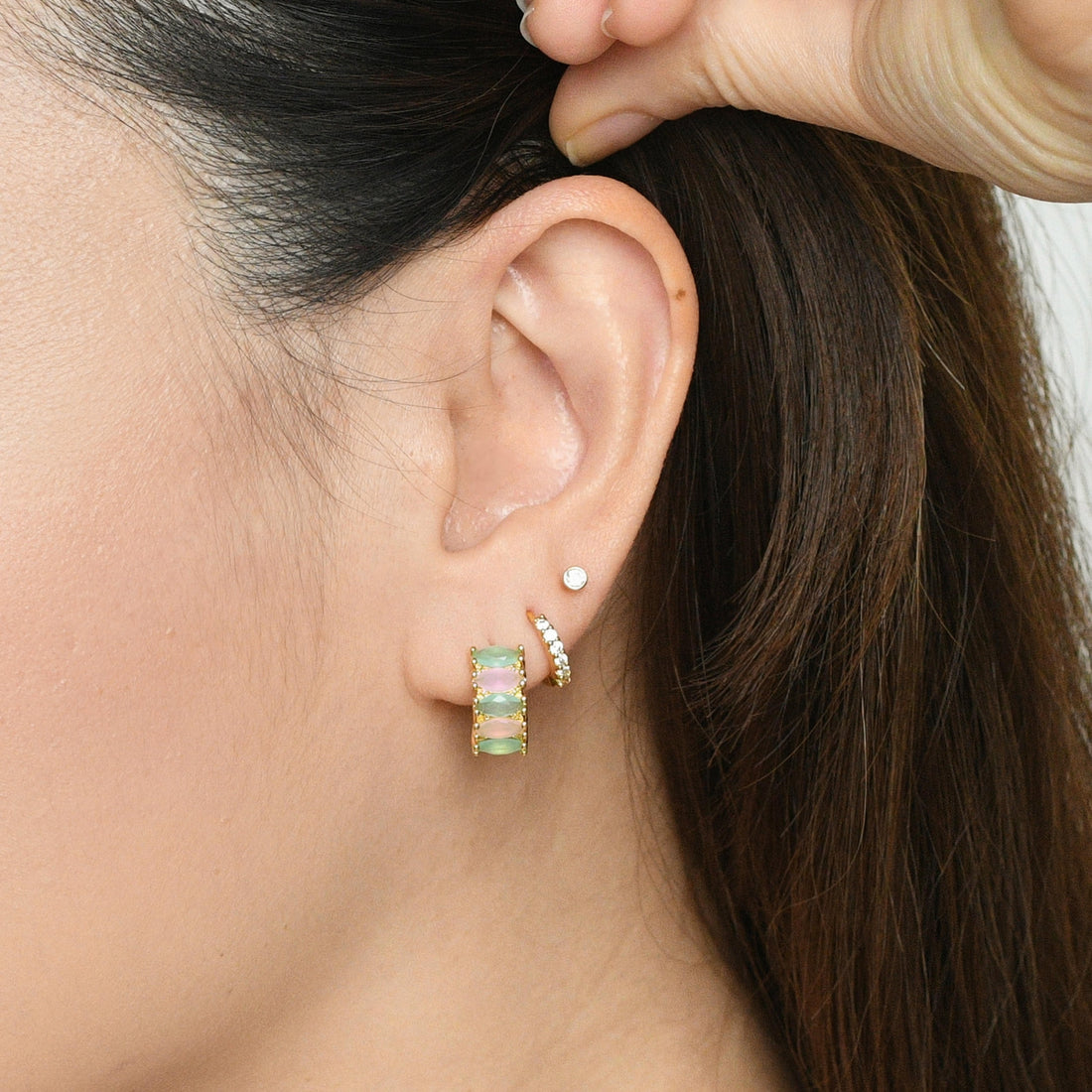 Jada Hoops | Mint & Rosewater Gold