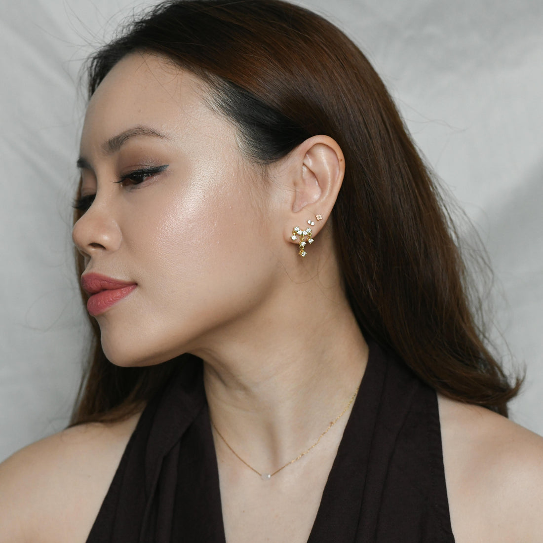 Rianna Waterfall Studs | Gold