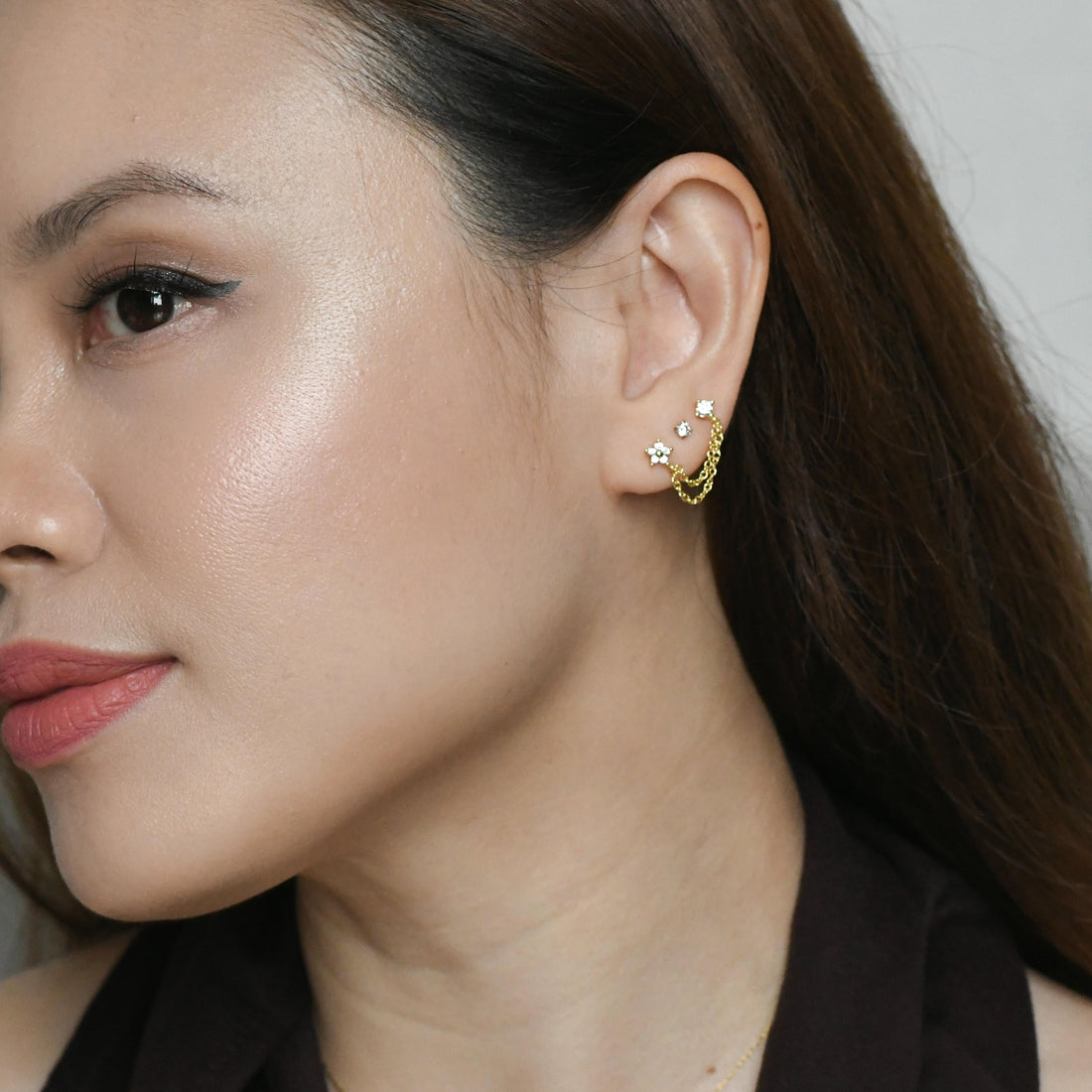 Kareena Double Studs | Gold