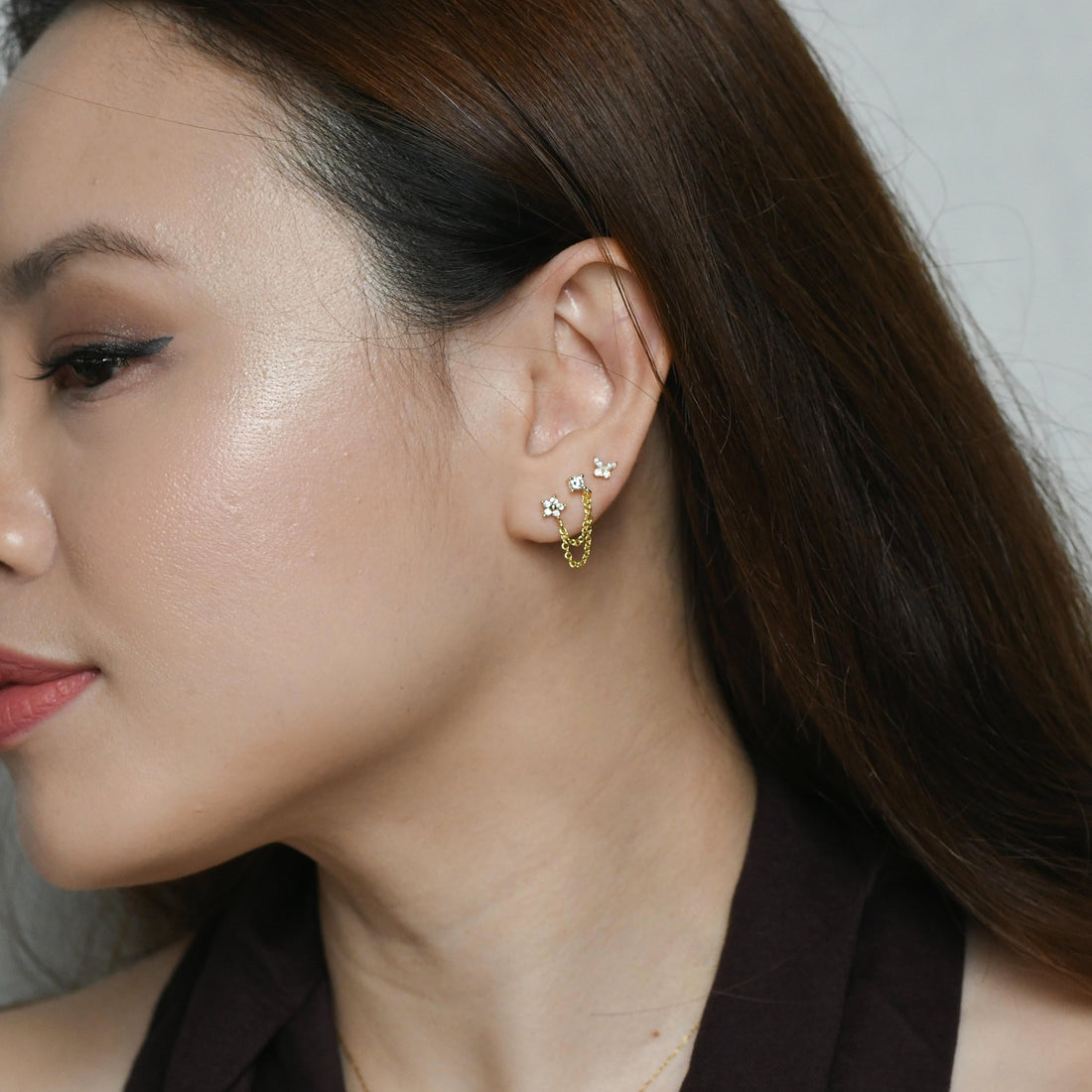 Kareena Double Studs | Gold