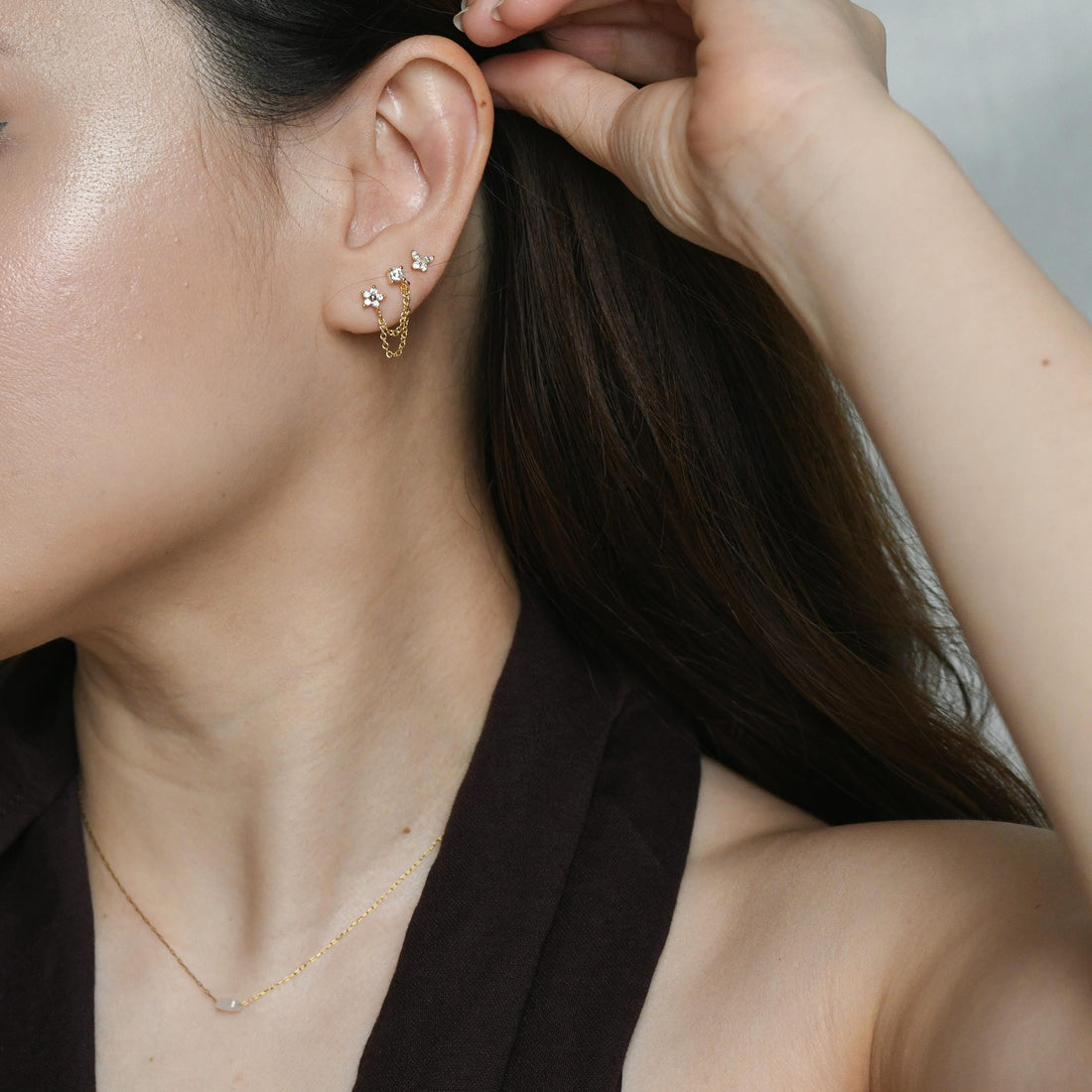 Kareena Double Studs | Gold