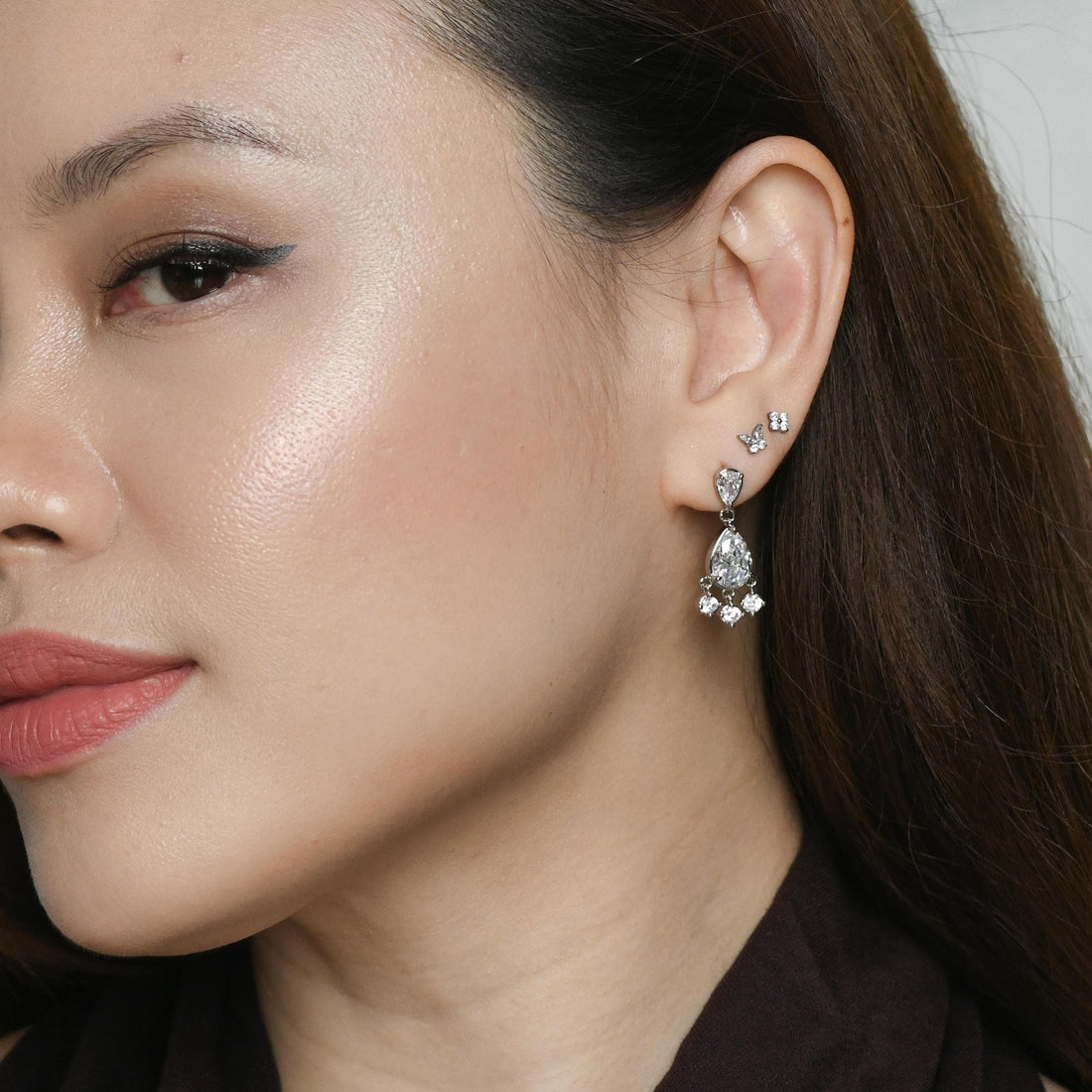 Aura Teardrop Dangles | Silver