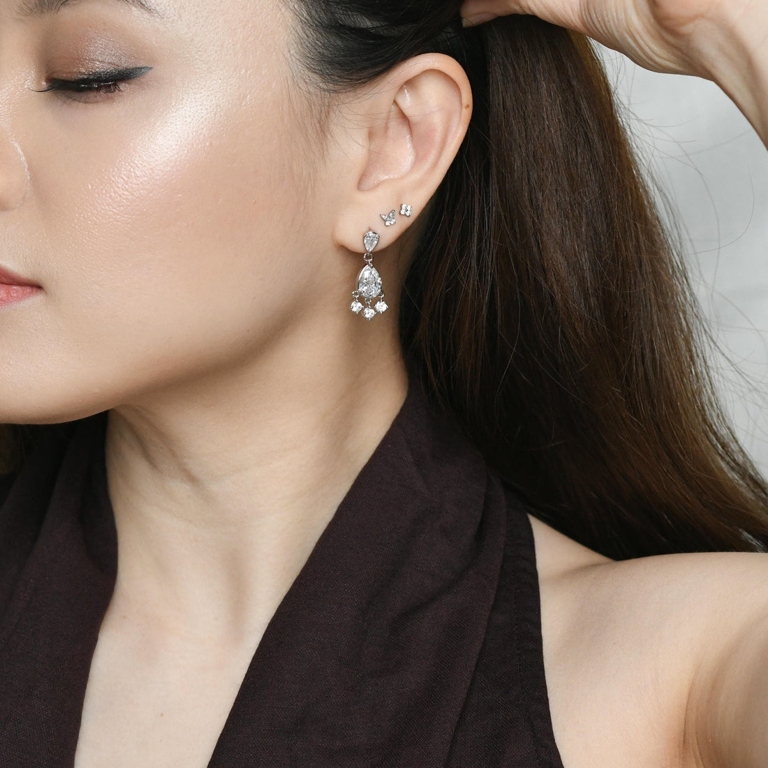 Aura Teardrop Dangles | Silver