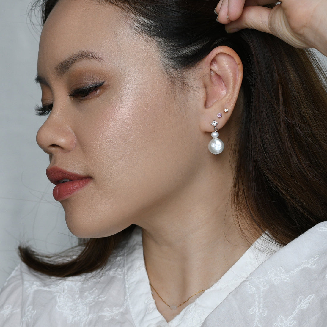 Audrey Pearl Dangles | Silver