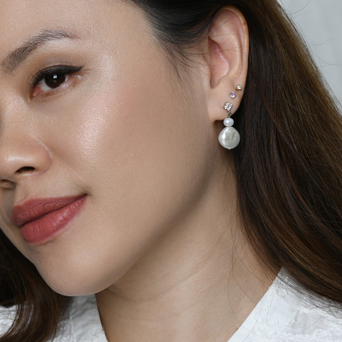 Audrey Pearl Dangles | Silver