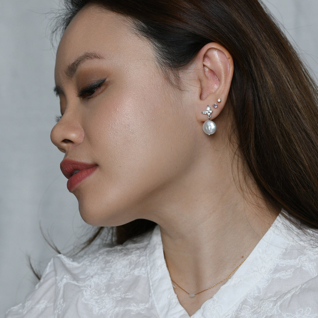 Florence Pearl Dangles | Silver
