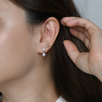 Mini Seraphina Pearl Dangles | Silver