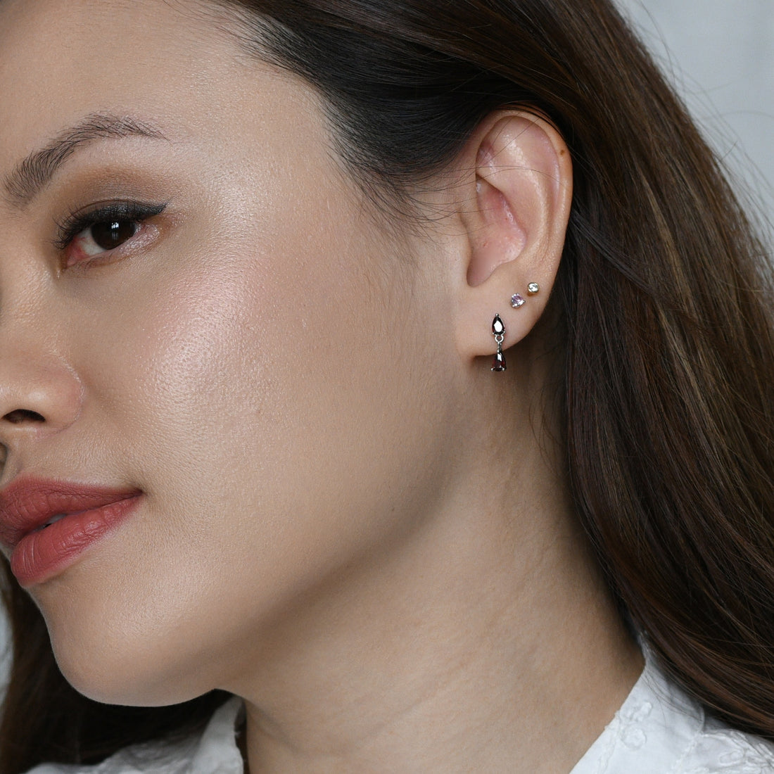 Red Sabine Dangles | Silver