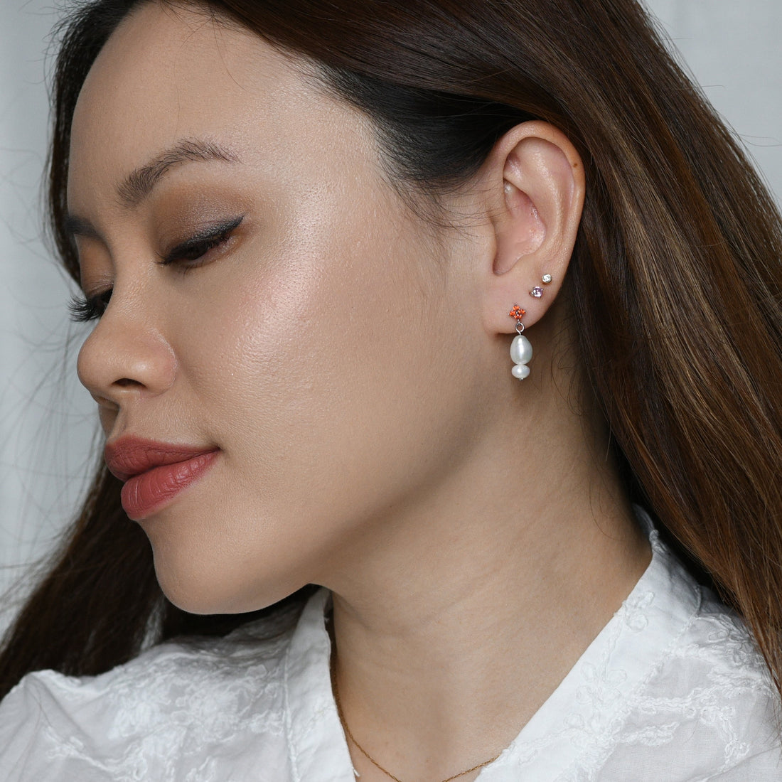 Cheryl Pearl Dangles | Silver