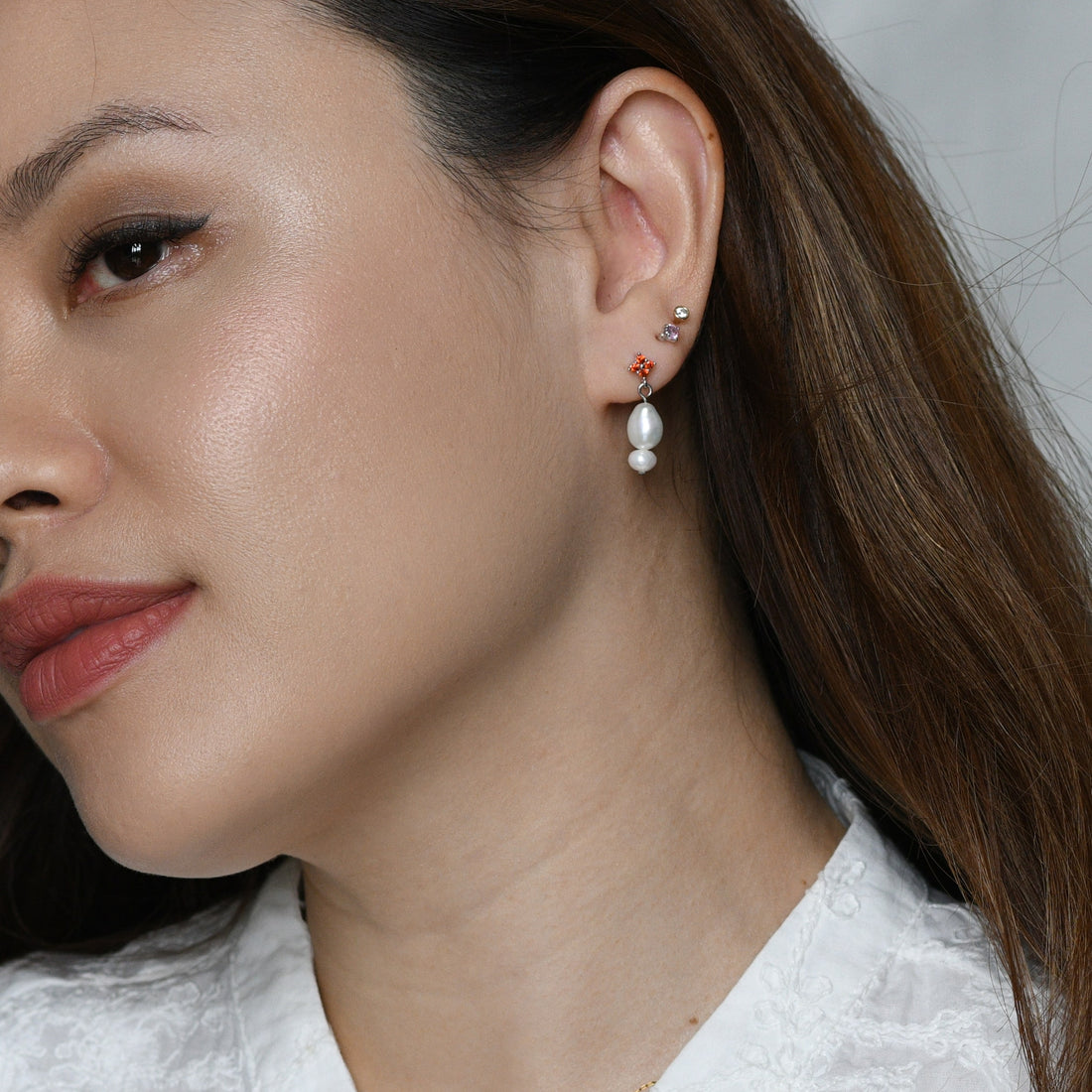 Cheryl Pearl Dangles | Silver