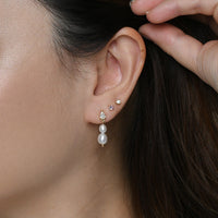 Clara Double Pearl Dangles | Gold