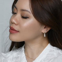 Clara Double Pearl Dangles | Silver