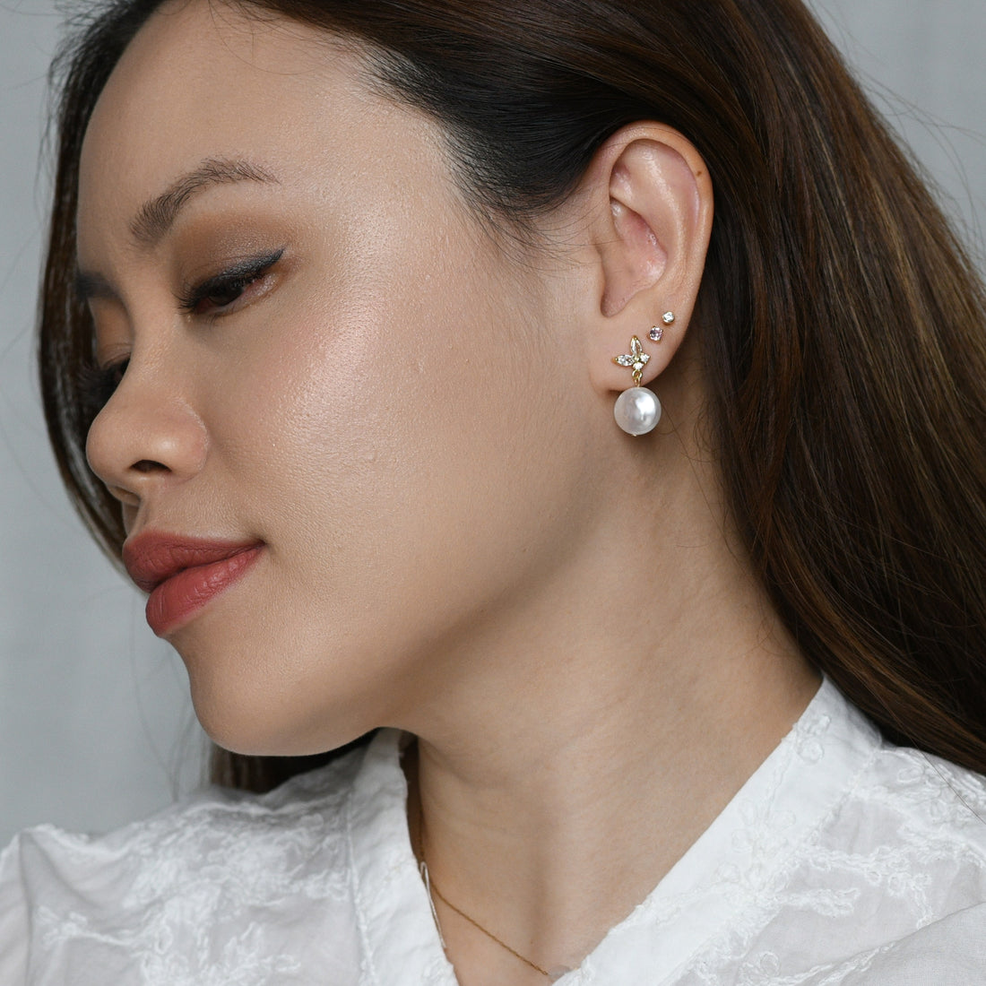 Florence Pearl Dangles | Gold