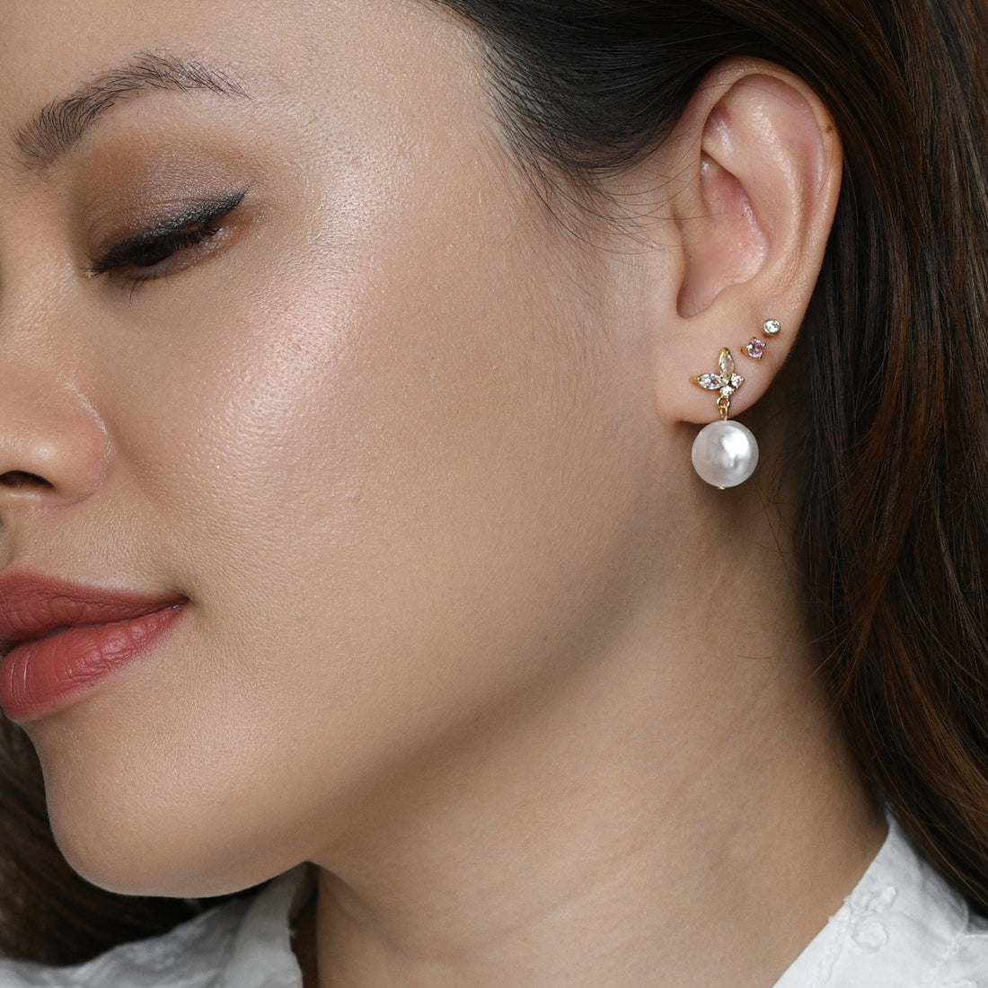 Florence Pearl Dangles | Gold