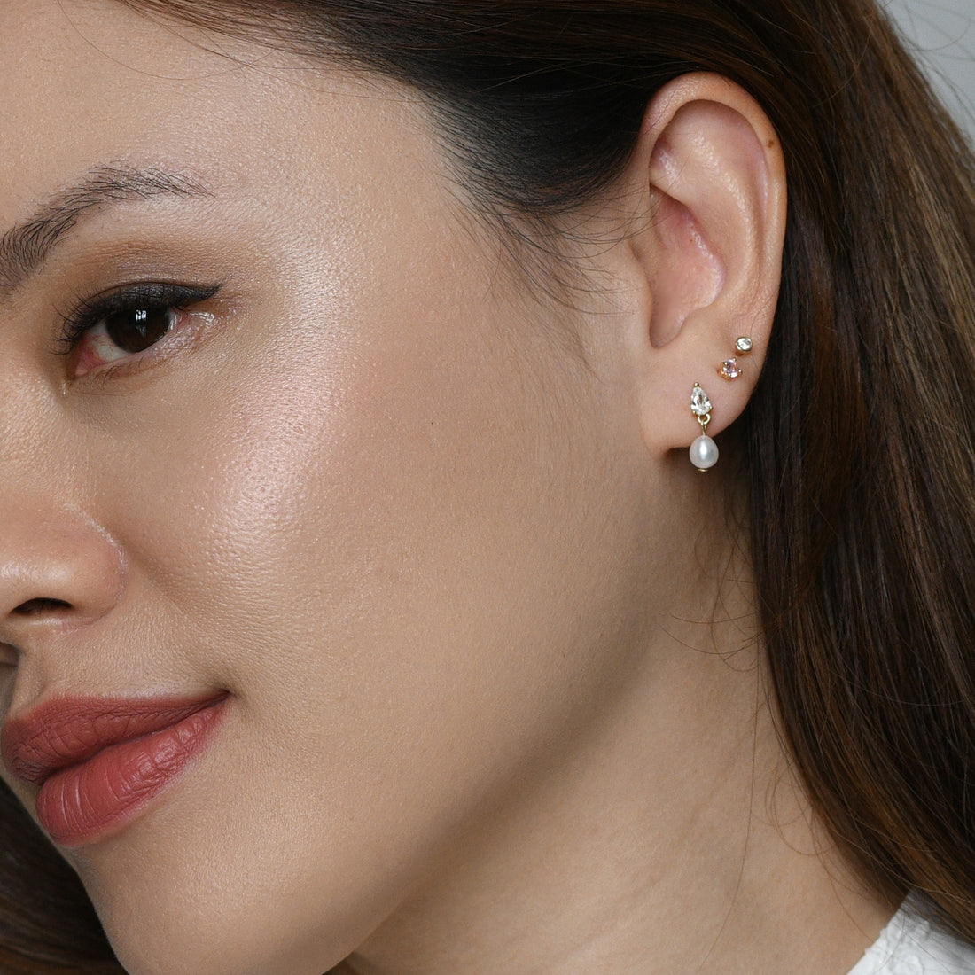 Mini Seraphina Pearl Dangles | Gold